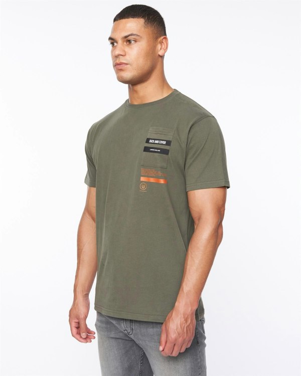 Duck and Cover Heningys T-Shirt - Dark Olive