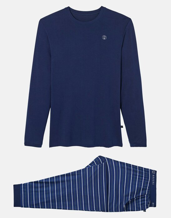 British Boxers Men's Bamboo Pyjama Set - Night Stripe