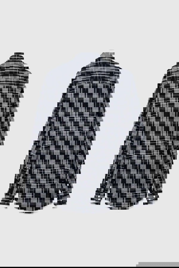 ENORSIA Men Button Down Collar Long Sleeve Shirt