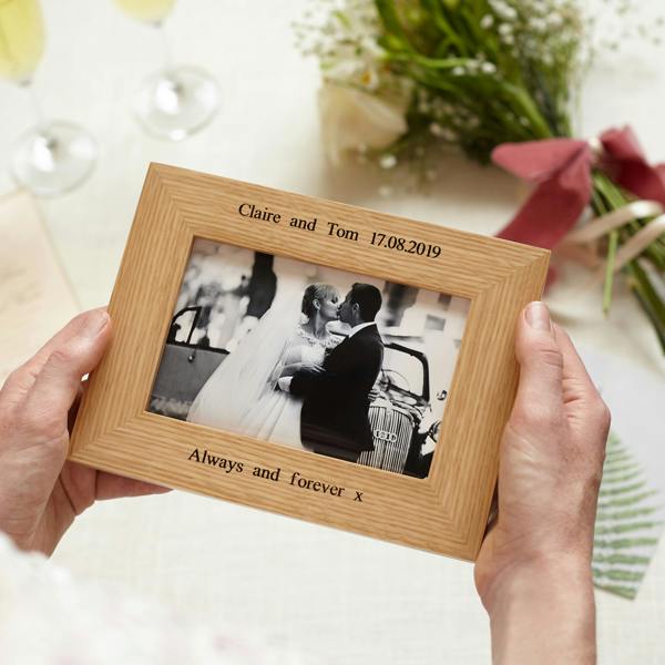 MijMoj Design Personalised Solid Oak Picture Frame