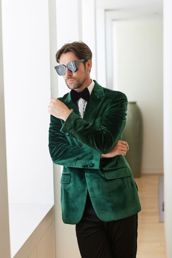David WeJ Maison Velvet Blazer - Green