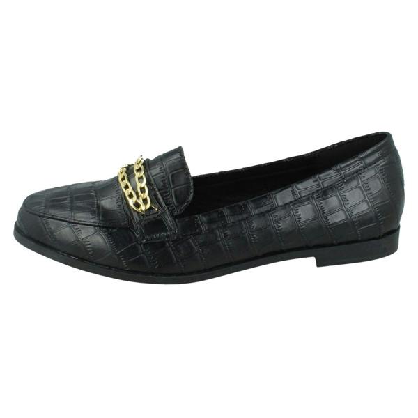 Spot On Ladies Spot On Croc Print Loafers F80537