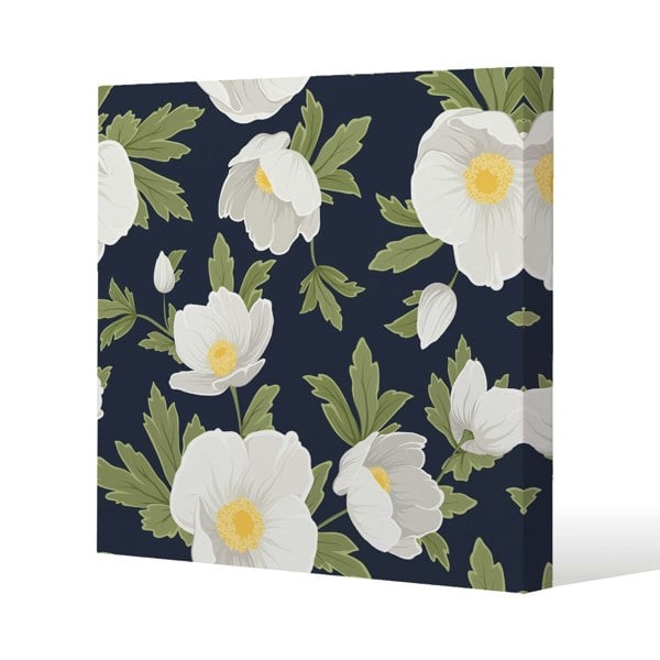 Benjamin Tate Design Winter rose Slim Style Canvas Print  50x50cm , 15mm Slim Real wood.