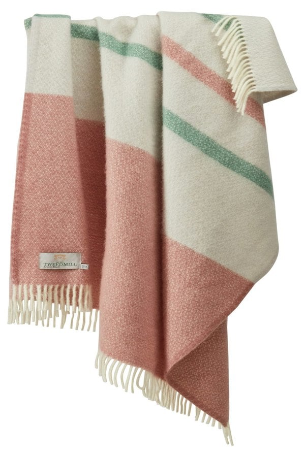 HomeSpace Direct 100% Pure British New Wool Brecon Throw Blanket Made in Wales