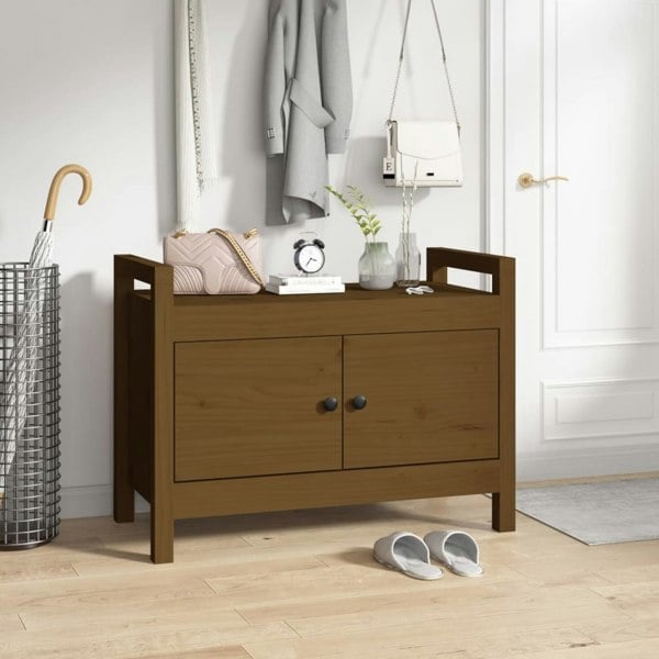 Berkfield Hall Bench Honey Brown 80x40x60 cm Solid Wood Pine