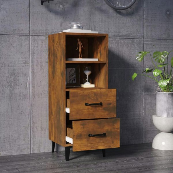 Berkfield Sideboard Smoked Oak 34.5x34x90 cm Engineered Wood