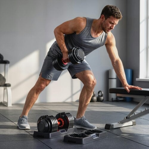 SPORTNOW 24kg Adjustable Dumbbell Set of 2, 10-in-1 Dumbbell Weights