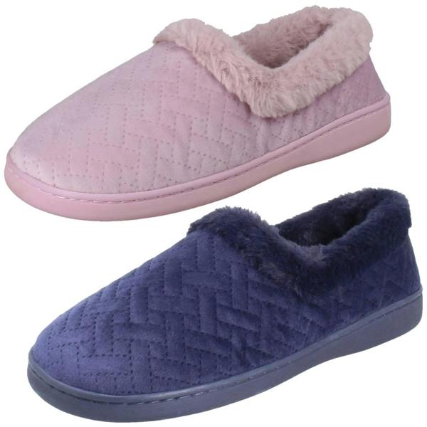 Clarks Ladies Clarks Wide Fitting Woven Quilted Slippers Twyla Star