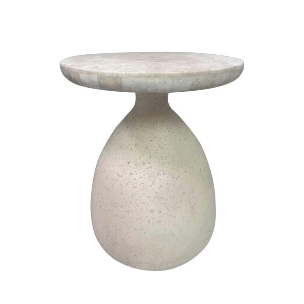 Furniture Edit Gina Cream Travertine Side Table