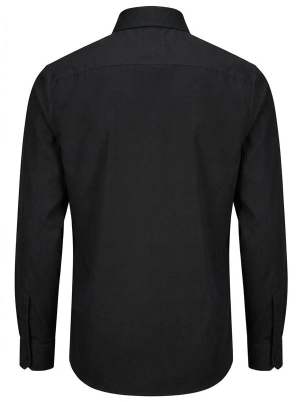 Men's Slim Fit Long Sleeve Button-Down Dress Shirt - Black - TruClothing.com - 9