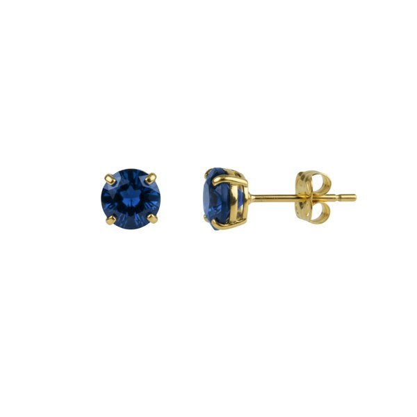 Spero London 9ct Gold Synthetic Sapphire Stud Earrings