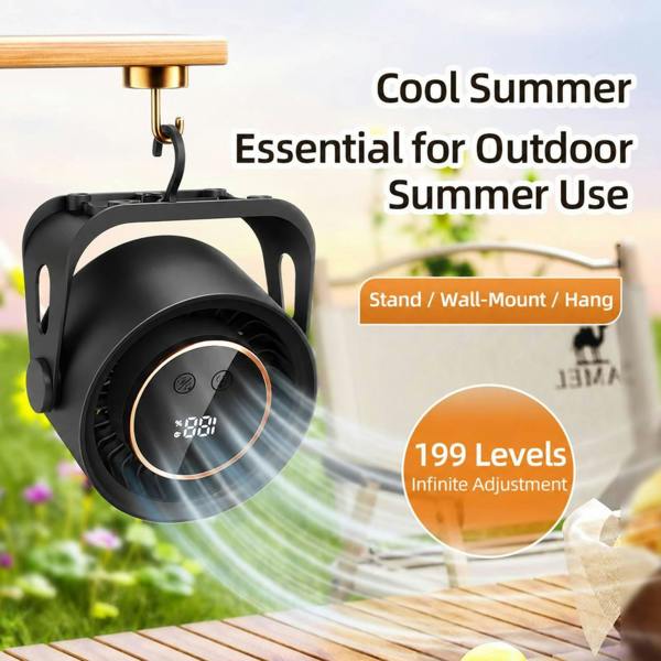 Dyzi Digital Display Desktop Fan 199 Speed Rechargeable Wall Mount Fan