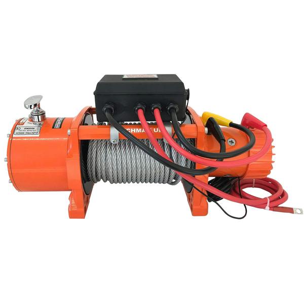 Winchmax 9,000lb (4,082kg) 12V Winch EN14492 Compliant 24m x 9mm Steel Rope Mounting Plate & Battery Isolator