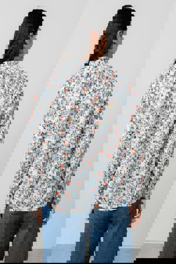 Lily & Me Flora Organic Cotton Ditsy Print Blouse Ecru