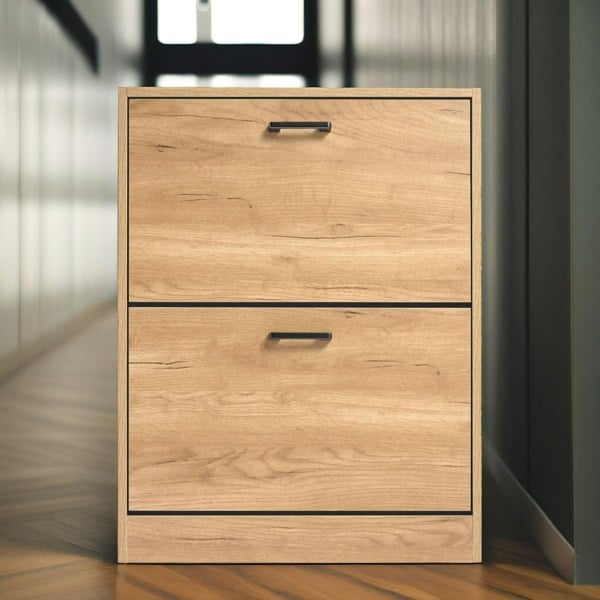 Rafaelo Mobilia 2 Drawer Shoe Storage Cabinet Pine