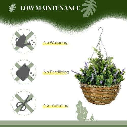 Wyld Haus Georatti Set Of 2 Hanging Artificial Lavender Flower Pots For Indoor Display