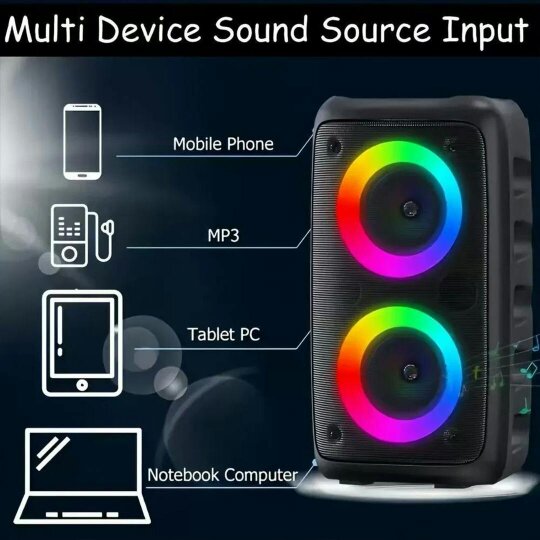 Havendro Portable Bluetooth Speaker Sub woofer Heavy Bass Sound System Party & Mic