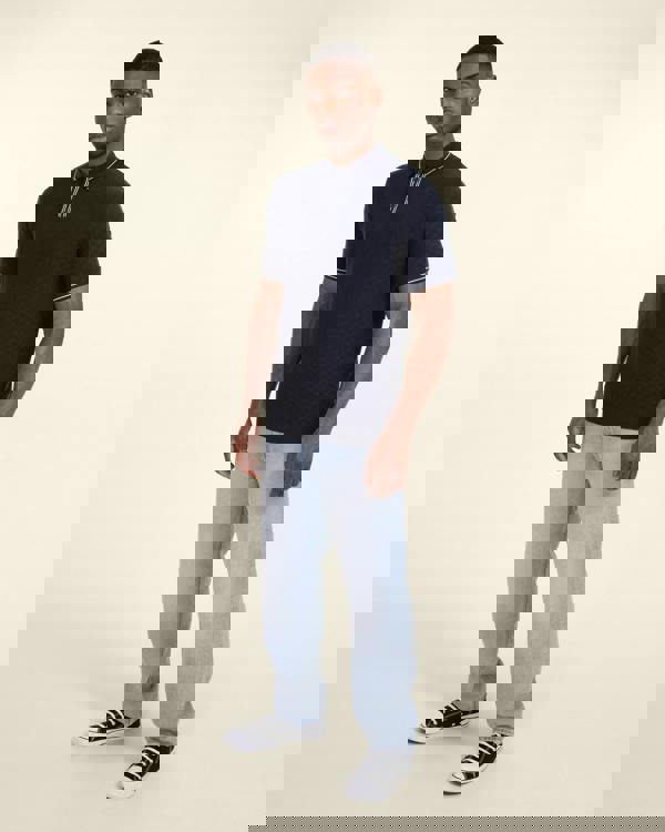 Larsson & Co Basket Weave Knitted Polo Shirt