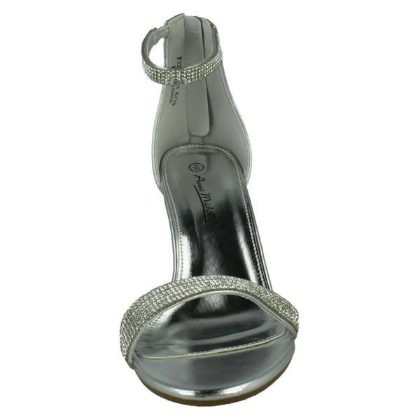 Anne Michelle Ladies Anne Michelle Wide Fit Block Heel Diamante Mule Sandal F12052