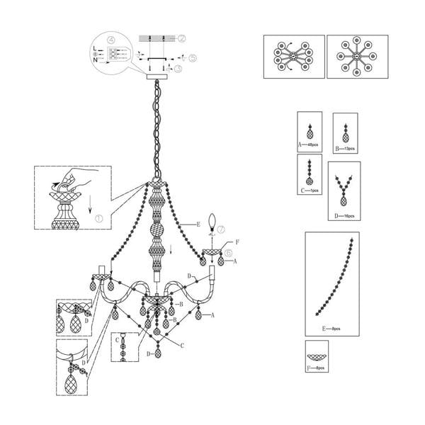 Pagazzi Lighting Vivienne 8 Light Chrome & Clear Chandelier Ceiling Pendant