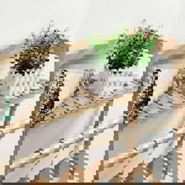 Living and Home Bamboo Bedroom Garment Clothes Rack 7 Tier Storage Shelf Coat Clothing Hanging Rack - Natural