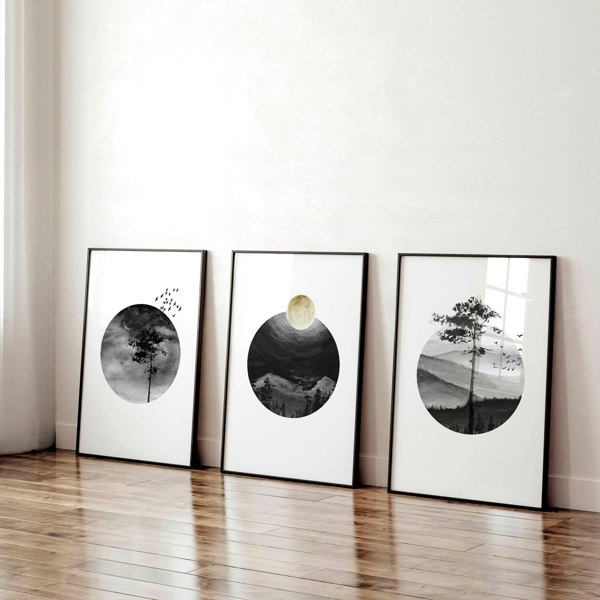 Office wall graphics | set of 3 Scandinavian wall art prints