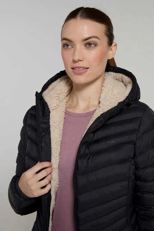 Mountain Warehouse Womens/Ladies Florence Faux Fur Lined Padded Jacket - Black