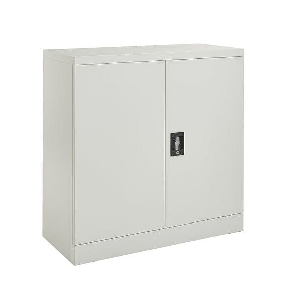 MMT Furniture Designs Metal Storage Cupboard Grey Steel Filing Cabinet with 1 Shelf - 2 Door Lockable Unit