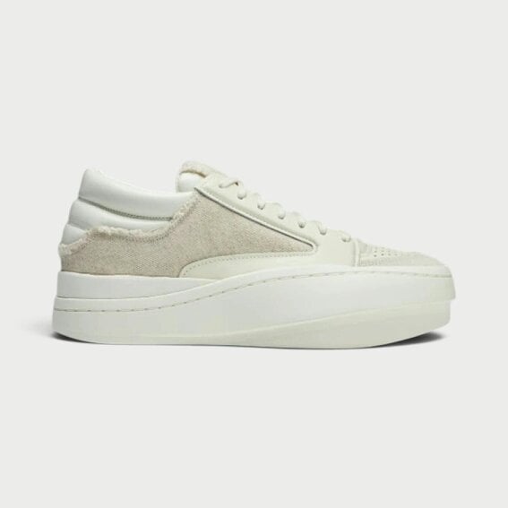 Y-3 Adidas x Y-3 Centennial Low Leather Trainers Off White