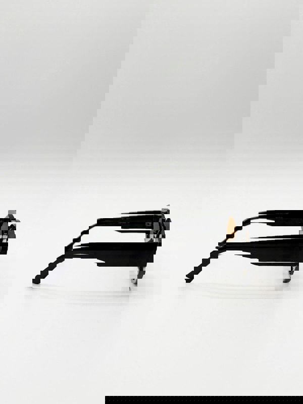 SVNX Retro Small Oval Sunglasses Black Brown