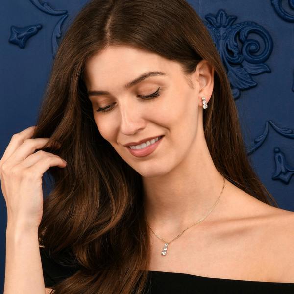 Zavana Dainty Gold Trilogy Pendant Necklace for Women