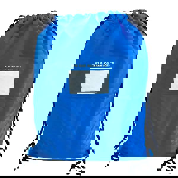 Royal blue HydroKidz swim bag with white label, black straps, 5cm depth