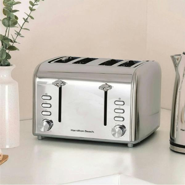 Hamilton Beach Rise Stainless Steel 4 Slice Toaster - Brushed & Polished