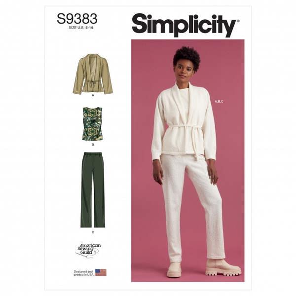 Simplicity Sewing Pattern 9383, Jackets, Tops, Trousers for Women, U5 (16-18-20-22-24) - Intermediate