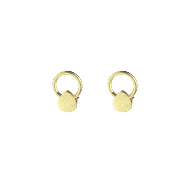 Sterling Silver Natural Textured Drop Stud Earrings - Spero London