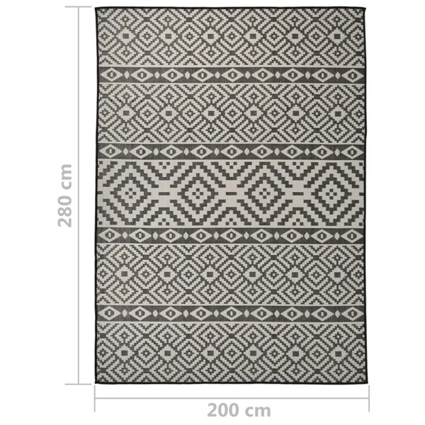 Berkfield Outdoor Flatweave Rug 200x280 cm Black Stripes