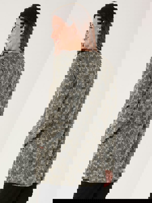 TIGI-Wear Basil Leaf Print Tunic Top