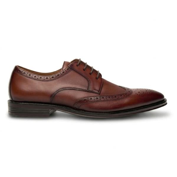 Lorenzo - Men's Tan Burnished Leather Oxfords Shoes - House of Cavani - 1