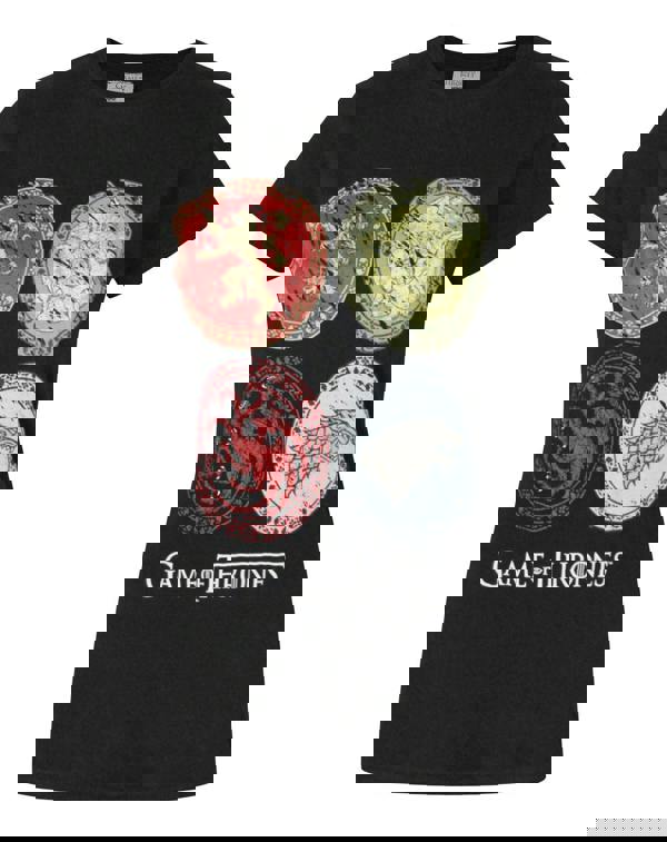 Game of Thrones Womens Black House Crests Short Sleeved T-Shirt