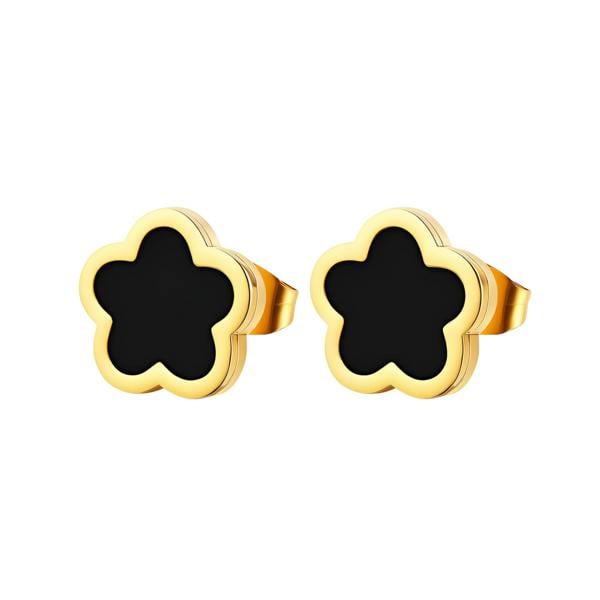 Serafina Blair Earrings - 18K Gold Plated Stainless Steel Clover Stud Earrings