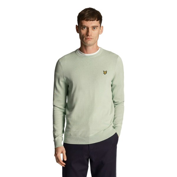 Lyle & Scott Mens Cotton Crew Neck Jumper - Turquoise Shadow