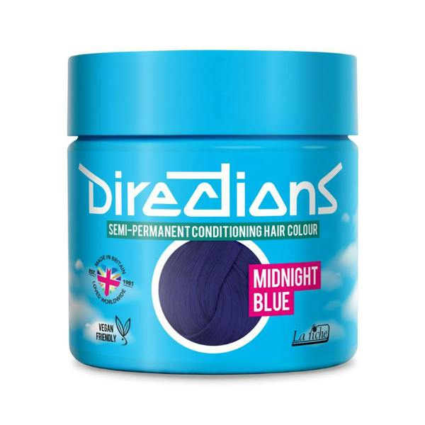 Directions 4 x La Riche Directions Semi-Permanent Hair Color 100ml Tubs - Midnight Blue