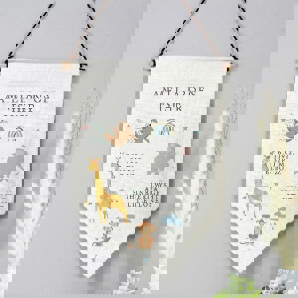 Personalised Memento Company Personalised Safari Animals Hanging Banner