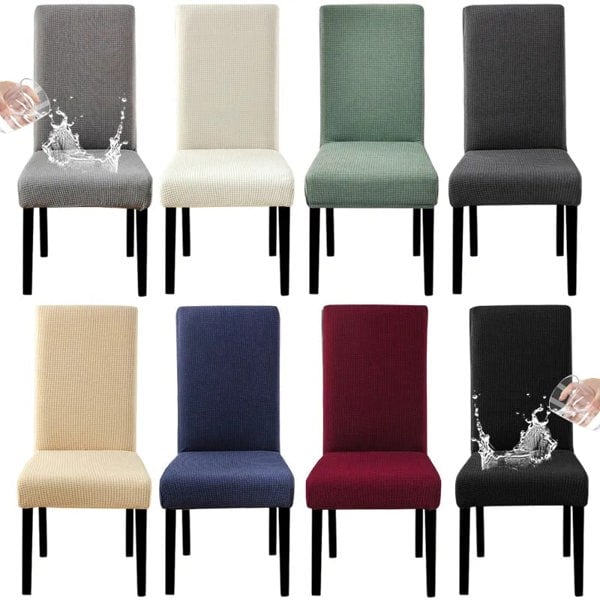 Anyseat Chair Cover Black Corn Kernels Waterproof Universal Size for Dining Room Stretch Seat Slipcovers