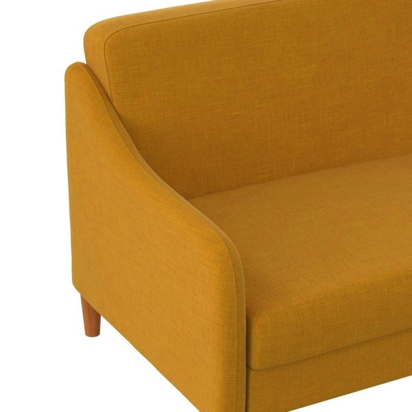 Dorel Home Jasper coil 3-seater Sofa Bed in mustard fabric