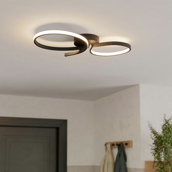 EGLO Serpins Black Aluminium And Steel Modern Ceiling Light