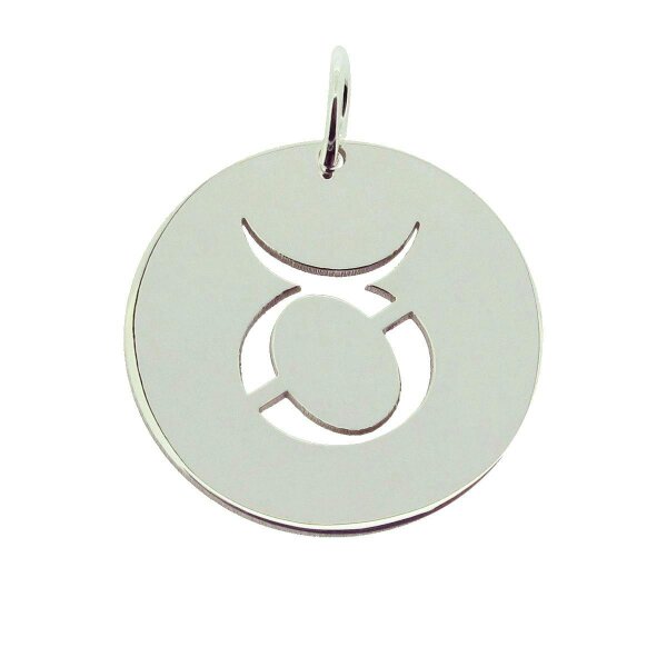 Christopher James of London Sterling Silver 24mm Round Zodiac Pendant With Optional Chain