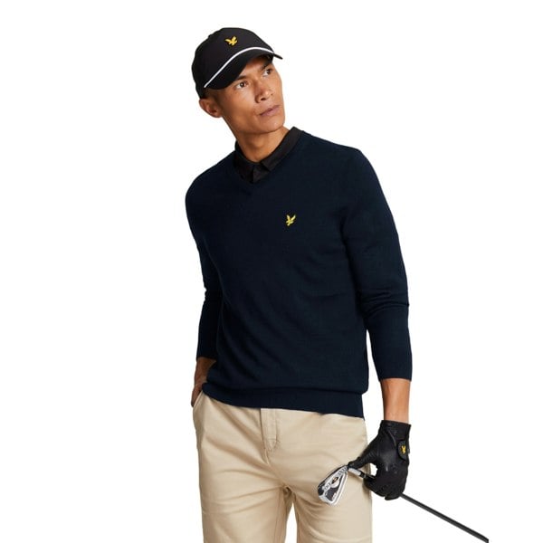 Lyle & Scott Mens V Neck Golf Jumper - Jet Black