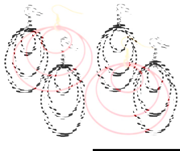 One Of A Kind Club Circles in circles earrings -  Red