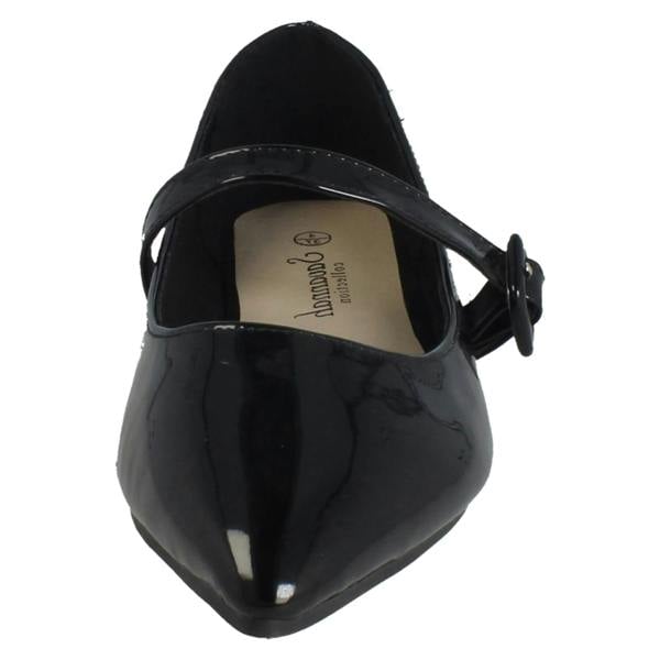 Savannah Ladies Savannah Pointed Toe Buckle Fastening Flat Smart Shoes F80586